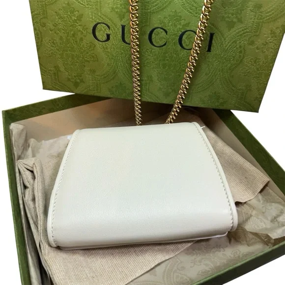 NEW! GUCCI BLONDIE MEDIUM LEATHER WALLET ON CHAIN - Picture 7 of 11